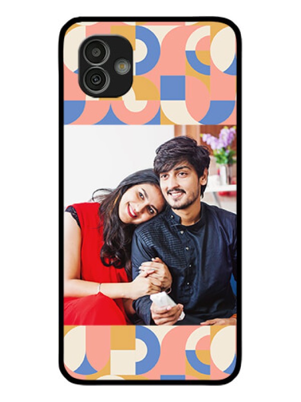Custom Galaxy M13 5G Photo Printing on Glass Case - Semi-circle Maze Pattern Design