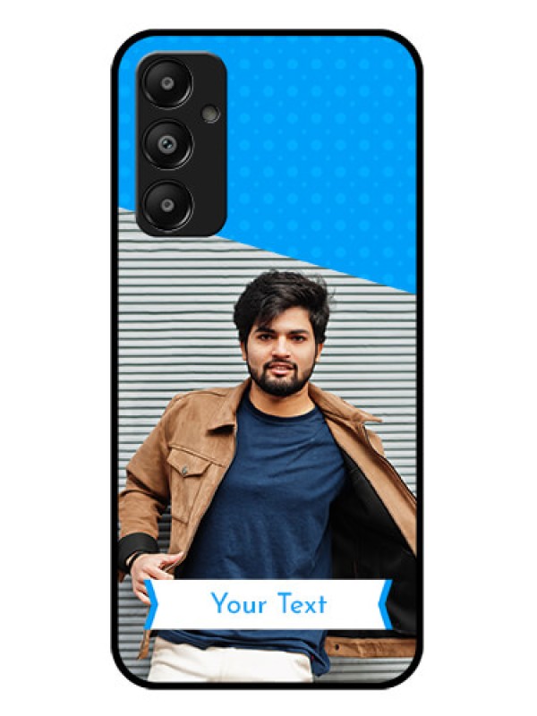Custom Galaxy M14 4G Custom Glass Phone Case - Simple Blue Color Design