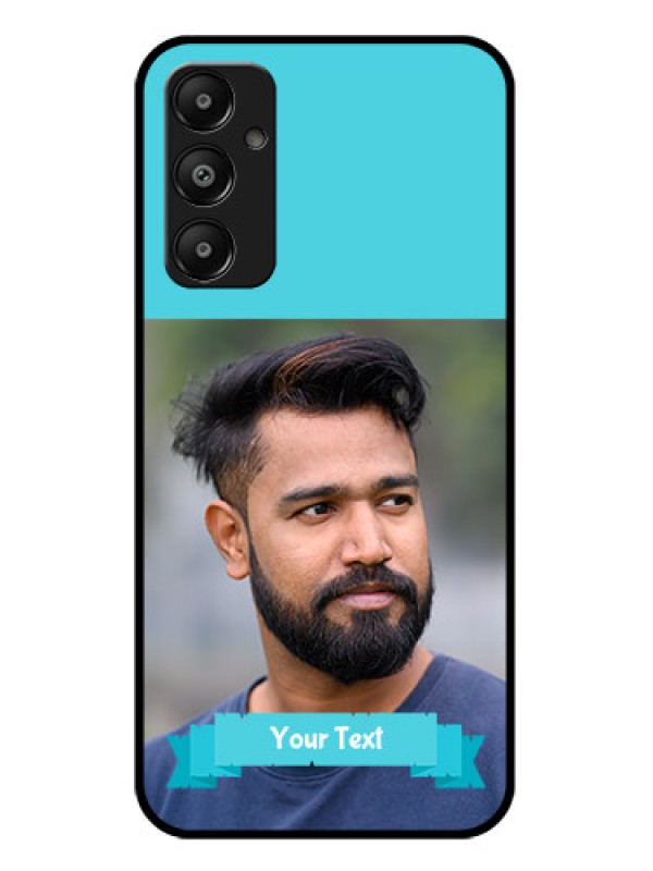 Custom Galaxy M14 4G Custom Glass Phone Case - Blue Color Design