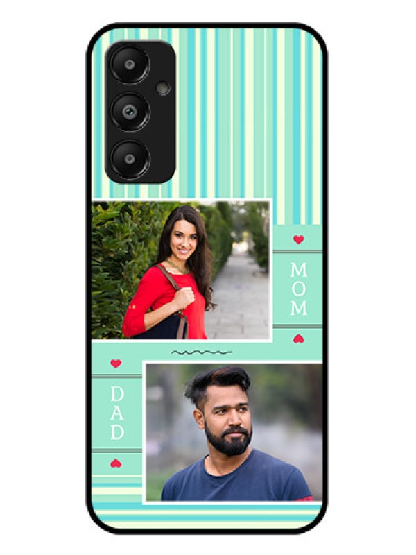 Custom Galaxy M14 4G Custom Glass Phone Case - Mom & Dad Pic Design