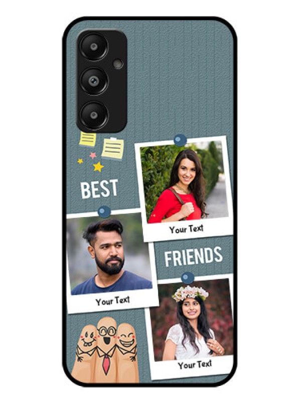 Custom Galaxy M14 4G Custom Glass Phone Case - Sticky Frames And Friendship Design