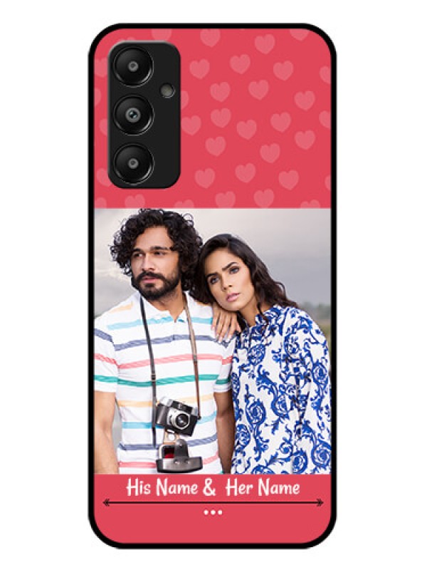 Custom Galaxy M14 4G Custom Glass Phone Case - Simple Love Design