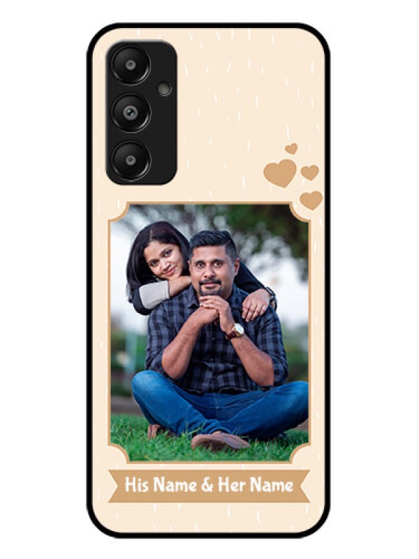 Custom Galaxy M14 4G Custom Glass Phone Case - With Confetti Love Design