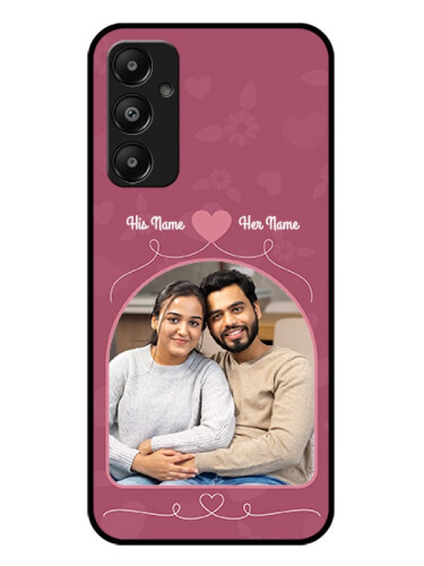 Custom Galaxy M14 4G Custom Glass Phone Case - Love Floral Design