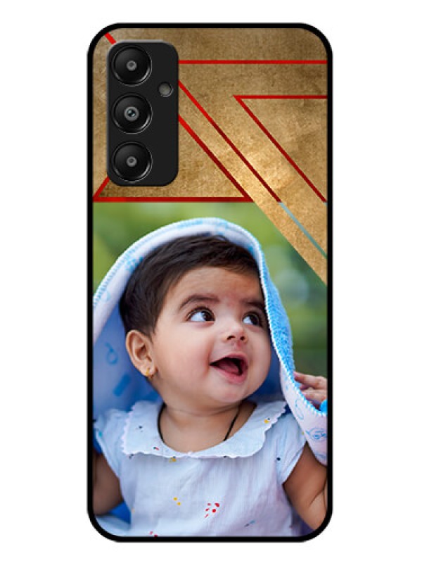 Custom Galaxy M14 4G Custom Glass Phone Case - Gradient Abstract Texture Design