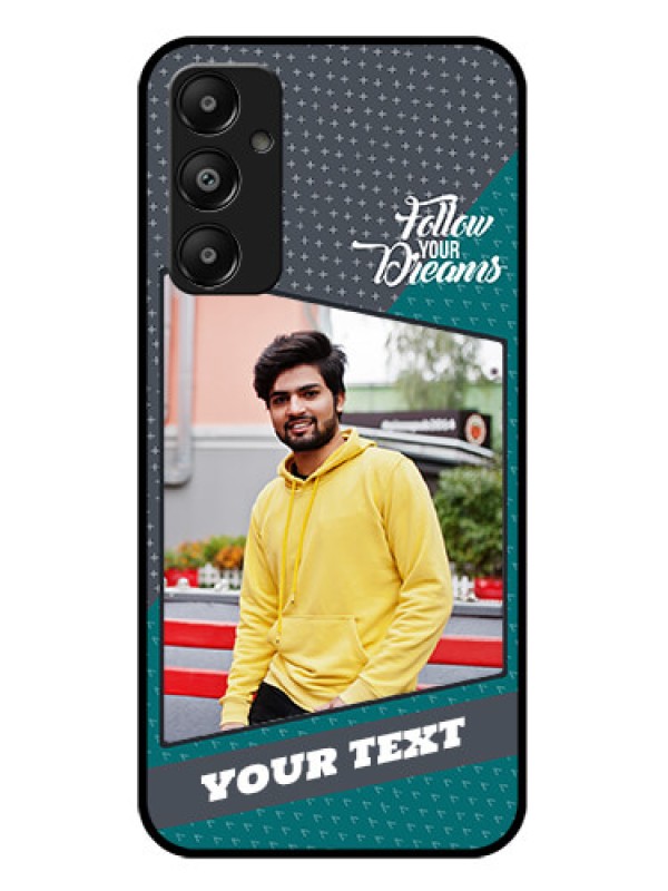 Custom Galaxy M14 4G Custom Glass Phone Case - Background Pattern Design With Quote