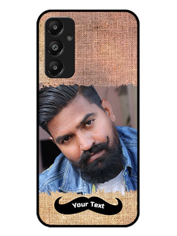 Custom Galaxy M14 4G Custom Glass Phone Case - With Texture Design