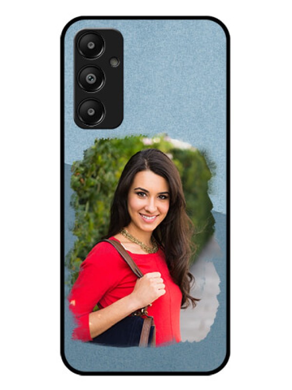 Custom Galaxy M14 4G Custom Glass Phone Case - Grunge Line Art Design