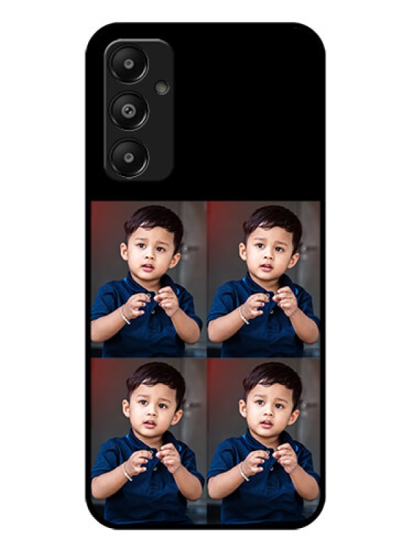 Custom Galaxy M14 4G Custom Glass Phone Case - 4 Image Holder Design