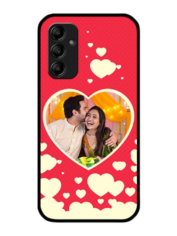 Custom Galaxy M14 5G Custom Glass Mobile Case - Love Symbols Phone Cover Design