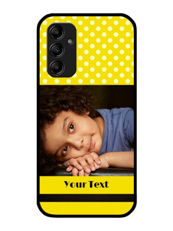 Custom Galaxy M14 5G Custom Glass Phone Case - Bright Yellow Case Design