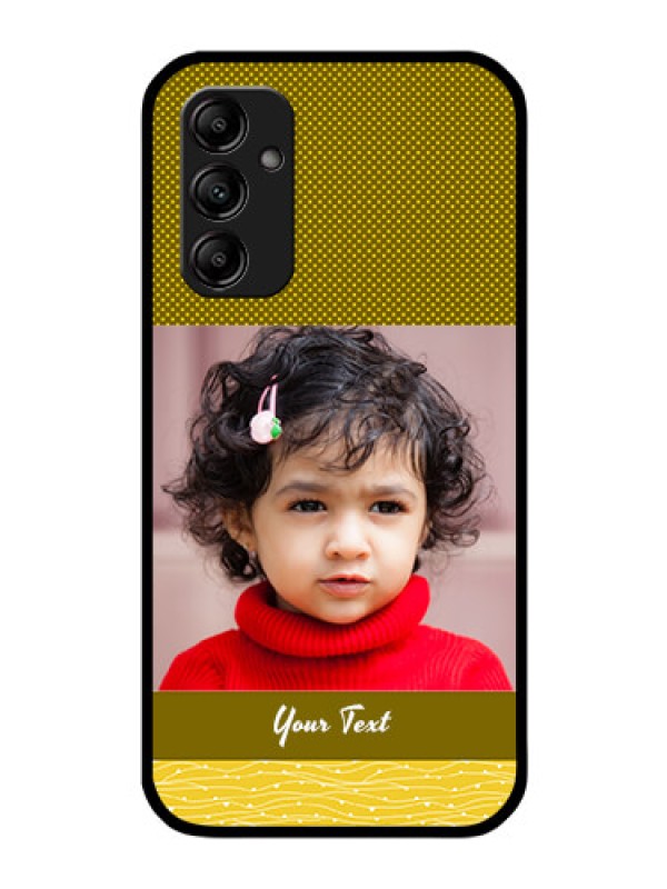 Custom Galaxy M14 5G Custom Glass Phone Case - Simple Green Color Design