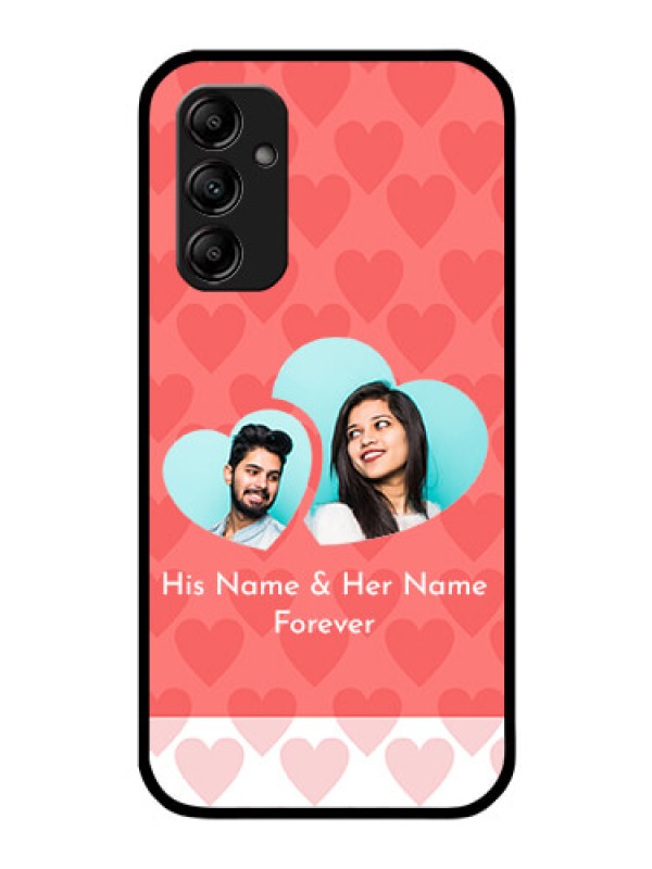 Custom Galaxy M14 5G Personalized Glass Phone Case - Couple Pic Upload Design