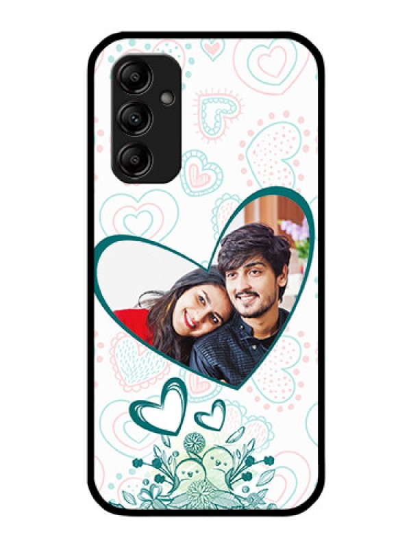 Custom Galaxy M14 5G Photo Printing on Glass Case - Premium Couple Design