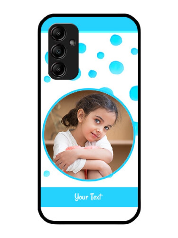 Custom Galaxy M14 5G Photo Printing on Glass Case - Blue Bubbles Pattern Design