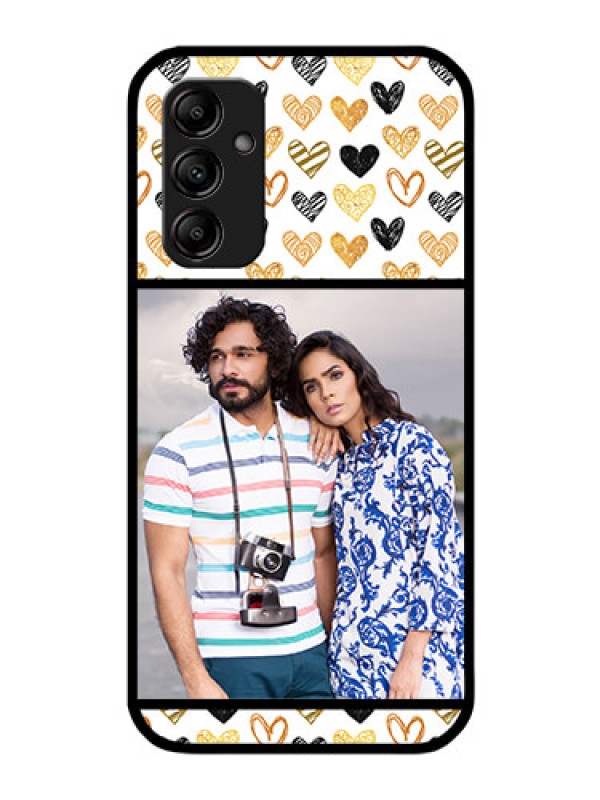 Custom Galaxy M14 5G Photo Printing on Glass Case - Love Symbol Design