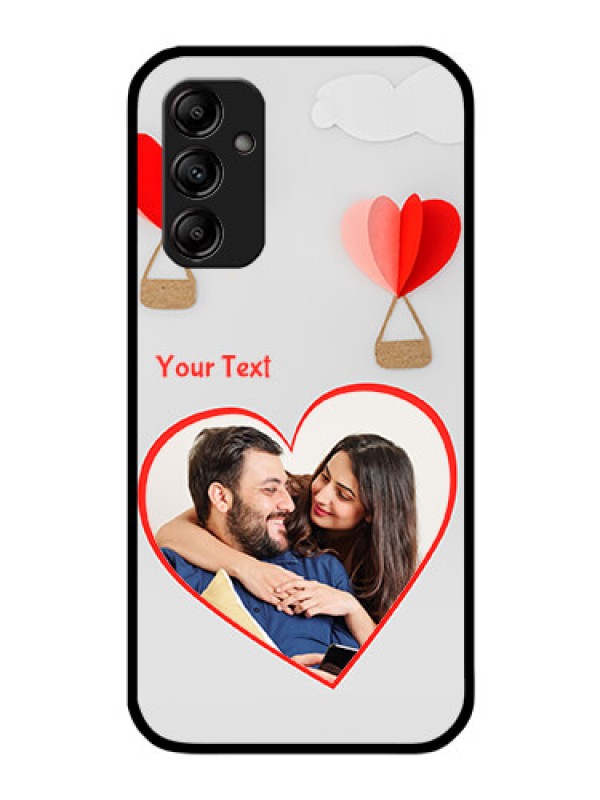 Custom Galaxy M14 5G Custom Glass Mobile Case - Parachute Love Design