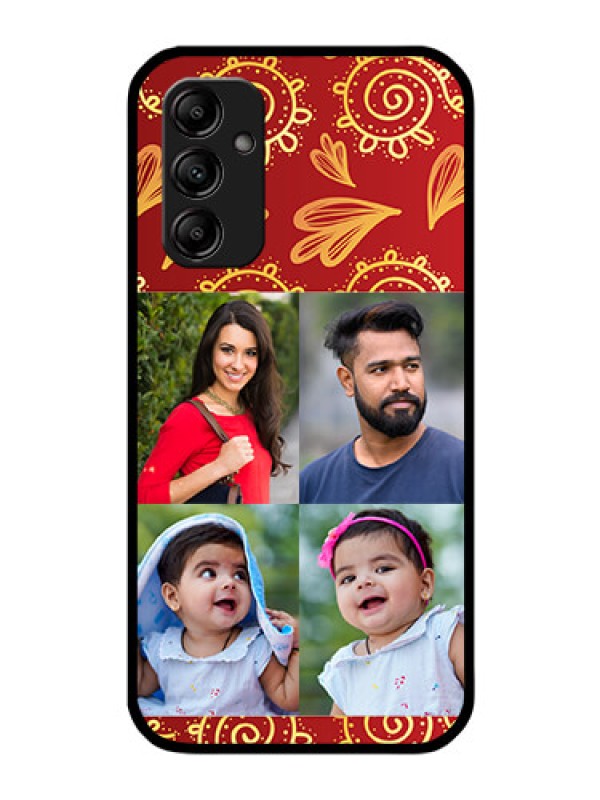 Custom Galaxy M14 5G Photo Printing on Glass Case - 4 Image Traditional Design