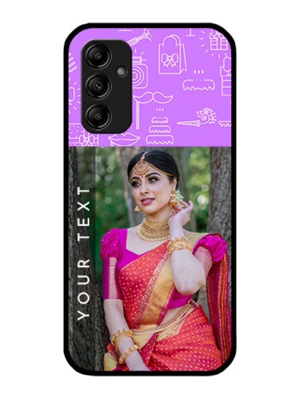 Custom Galaxy M14 5G Custom Glass Mobile Case - Birthday Icons Design