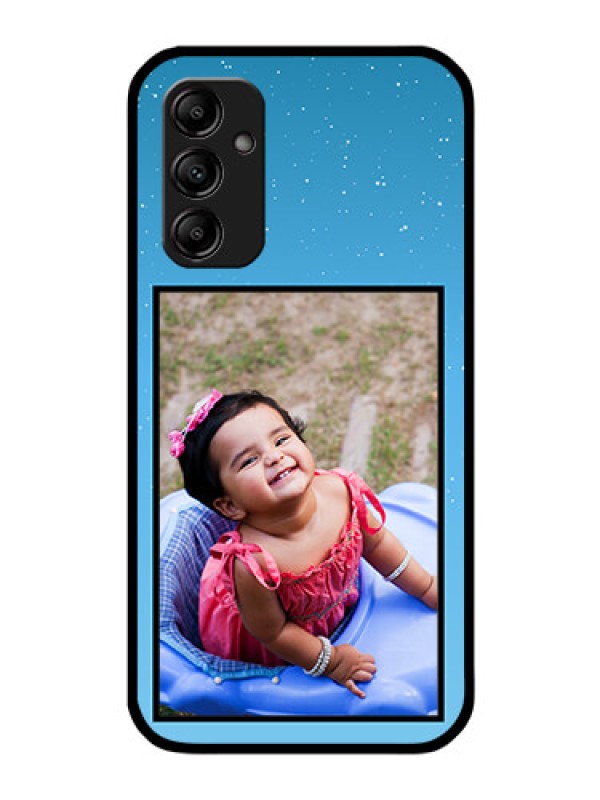 Custom Galaxy M14 5G Custom Glass Mobile Case - Wave Pattern Colorful Design