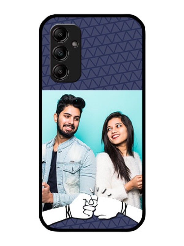 Custom Galaxy M14 5G Photo Printing on Glass Case - with Best Friends Design
