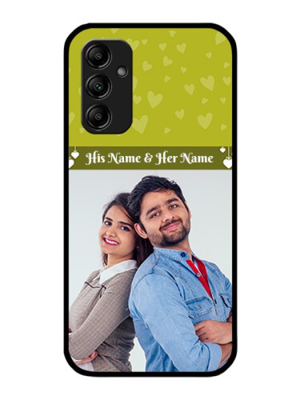 Custom Galaxy M14 5G Custom Glass Phone Case - You & Me Heart Design