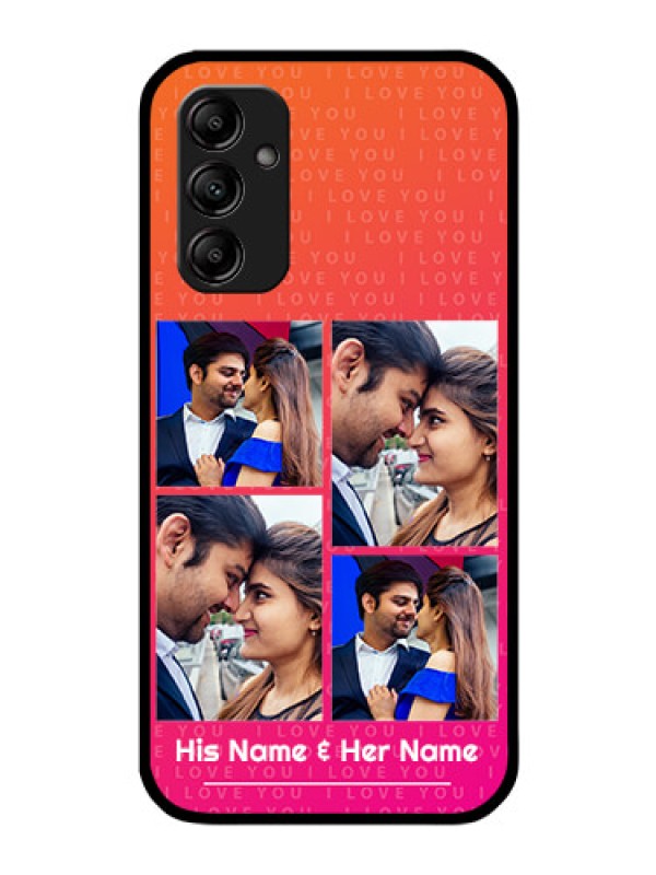 Custom Galaxy M14 5G Custom Glass Phone Case - I Love You Pink Design