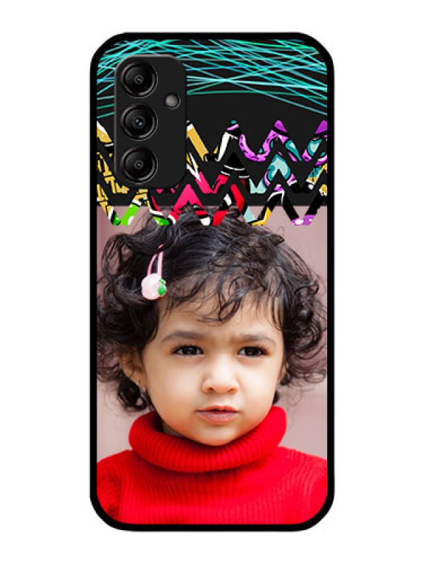 Custom Galaxy M14 5G Personalized Glass Phone Case - Neon Abstract Design
