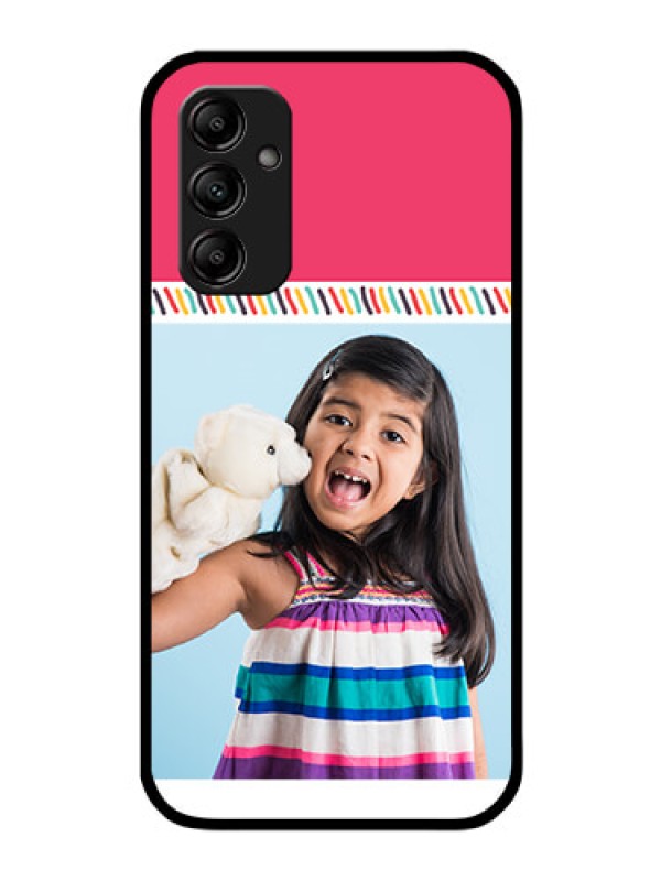 Custom Galaxy M14 5G Personalized Glass Phone Case - Line art design