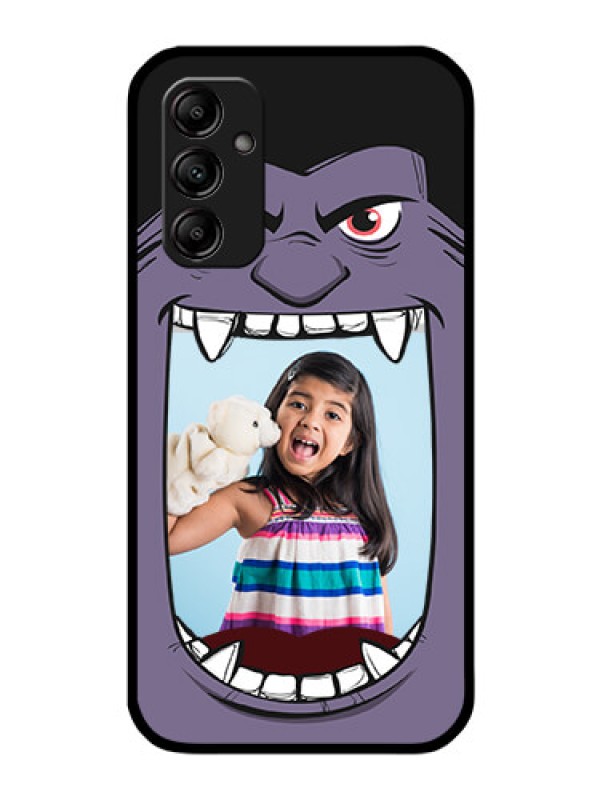 Custom Galaxy M14 5G Custom Glass Phone Case - Angry Monster Design