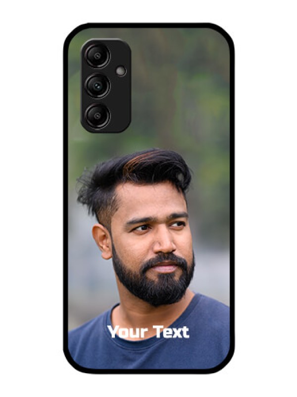 Custom Galaxy M14 5G Glass Mobile Cover: Photo with Text
