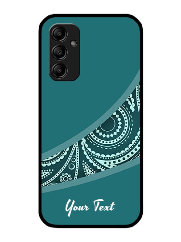 Custom Galaxy M14 5G Photo Printing on Glass Case - semi visible floral Design