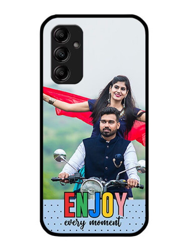 Custom Galaxy M14 5G Photo Printing on Glass Case - Enjoy Every Moment Design