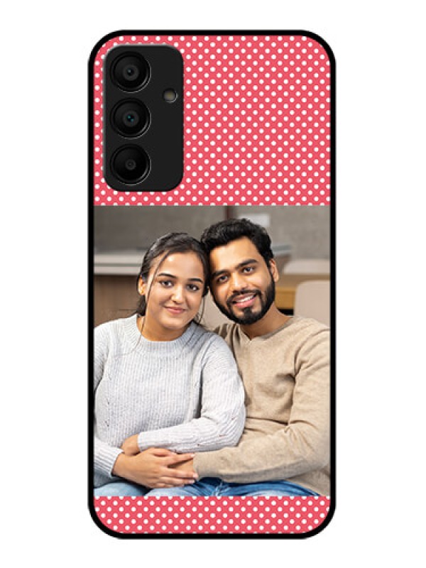 Custom Galaxy M15 5G Custom Glass Phone Case - White Dotted Design