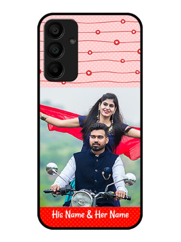 Custom Galaxy M15 5G Custom Glass Phone Case - Red Pattern Case Design