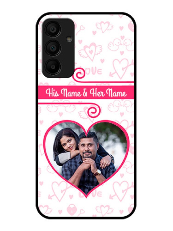 Custom Galaxy M15 5G Custom Glass Phone Case - Heart Shape Love Design