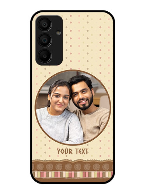 Custom Galaxy M15 5G Custom Glass Phone Case - Brown Dotted Mobile Case Design