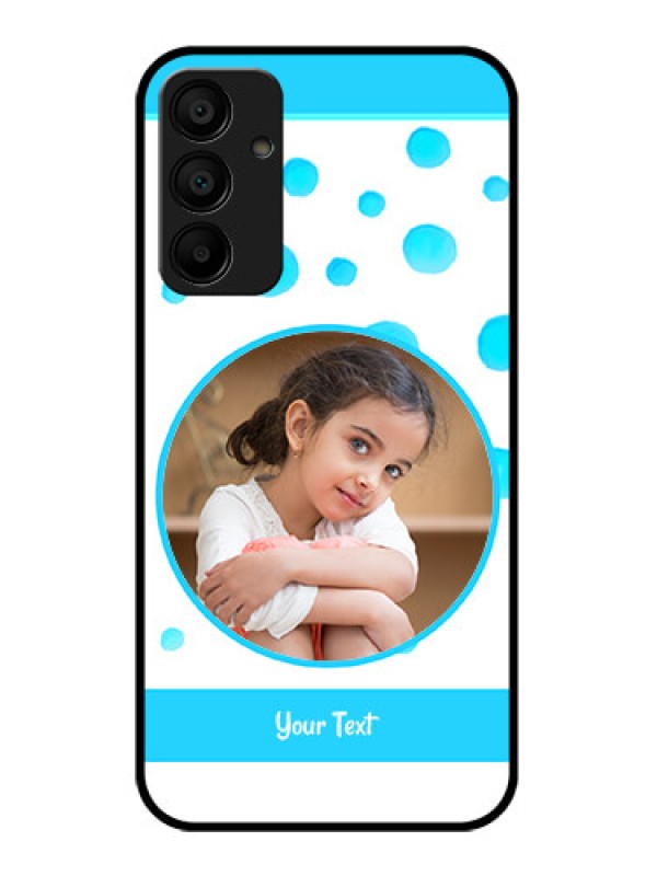 Custom Galaxy M15 5G Custom Glass Phone Case - Blue Bubbles Pattern Design
