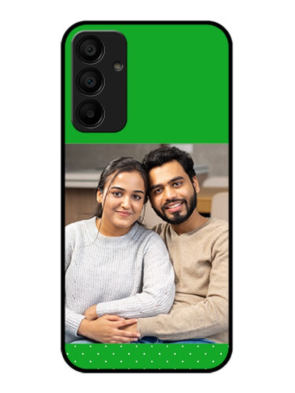Custom Galaxy M15 5G Custom Glass Phone Case - Green Pattern Design