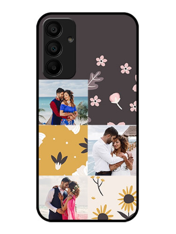 Custom Galaxy M15 5G Custom Glass Phone Case - 3 Images With Floral Design