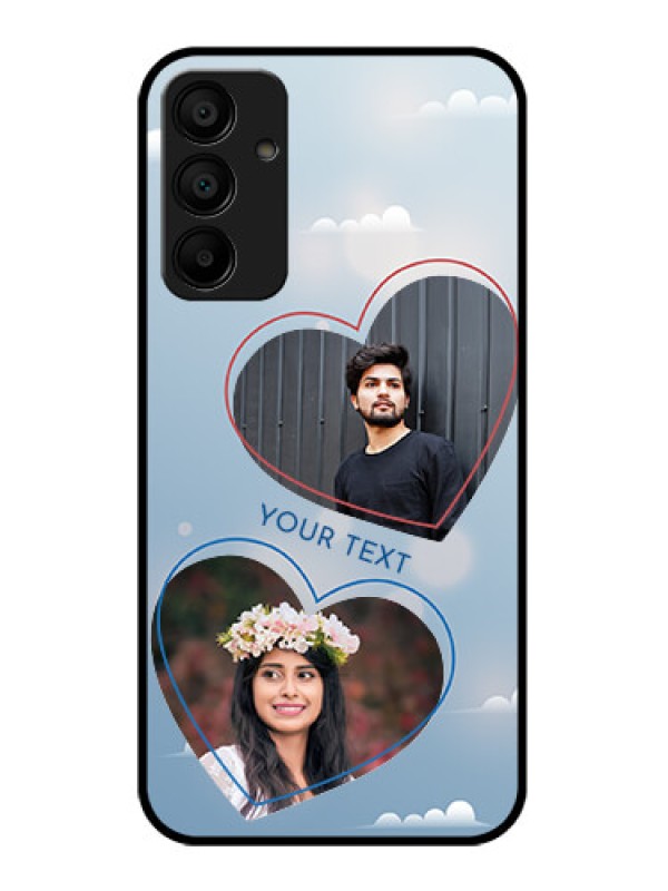 Custom Galaxy M15 5G Custom Glass Phone Case - Blue Color Couple Design