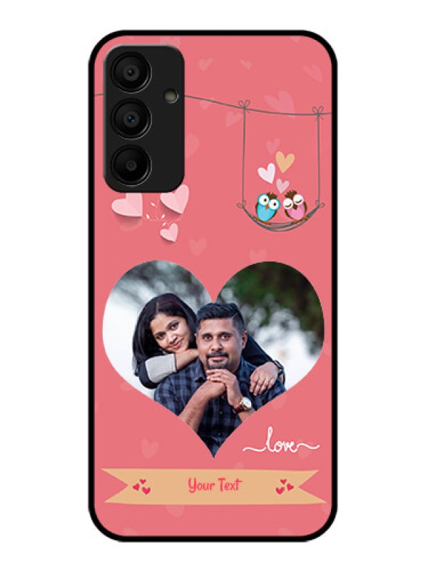 Custom Galaxy M15 5G Custom Glass Phone Case - Peach Color Love Design