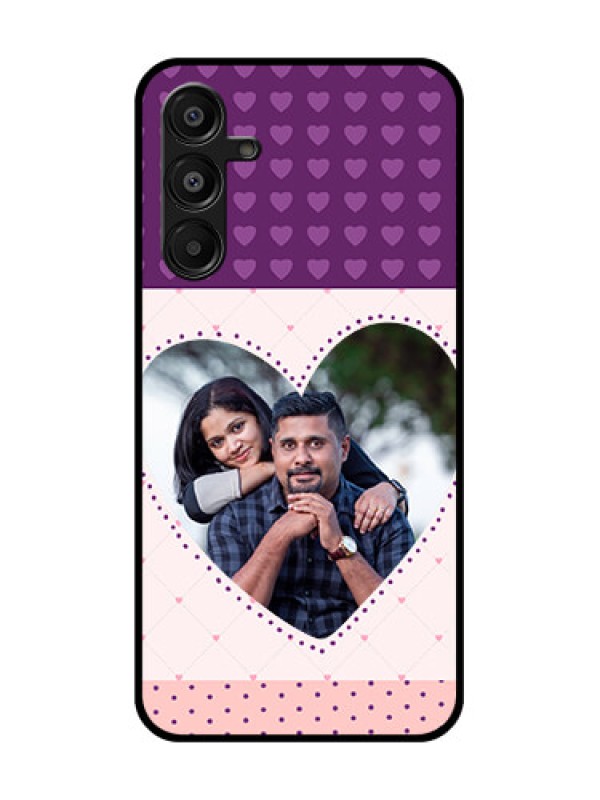 Custom Galaxy M16 5G Custom Glass Phone Case - Violet Love Dots Design
