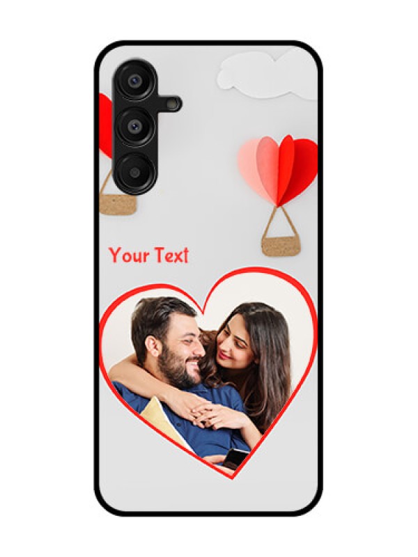 Custom Galaxy M16 5G Custom Glass Phone Case - Parachute Love Design