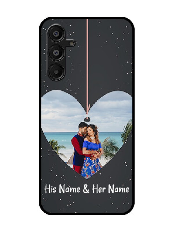 Custom Galaxy M16 5G Custom Glass Phone Case - Hanging Heart Design