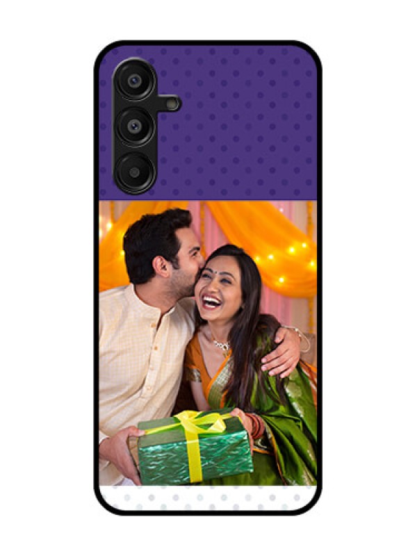 Custom Galaxy M16 5G Custom Glass Phone Case - Violet Colored Pattern Design
