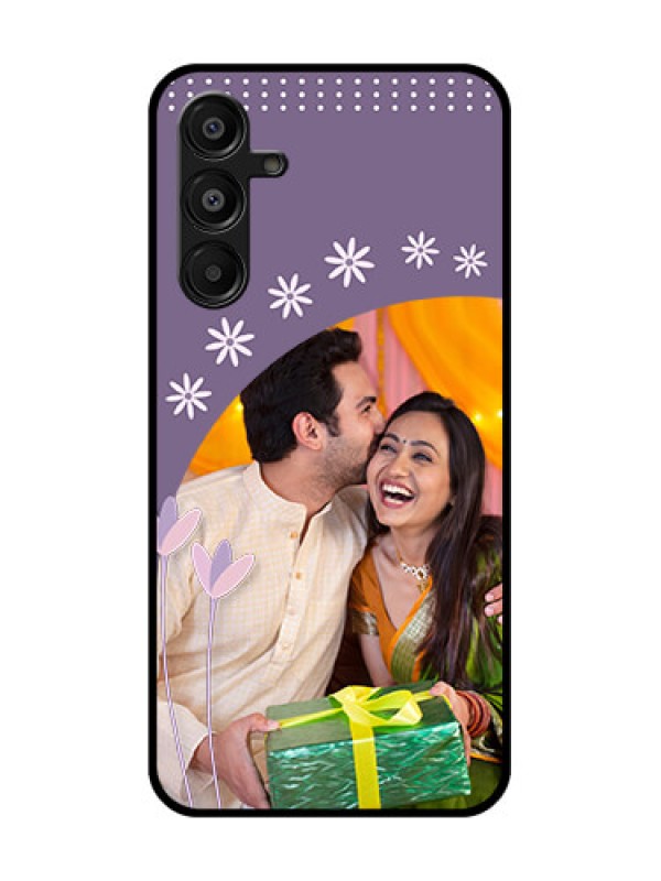 Custom Galaxy M16 5G Custom Glass Phone Case - Lavender Flowers Design