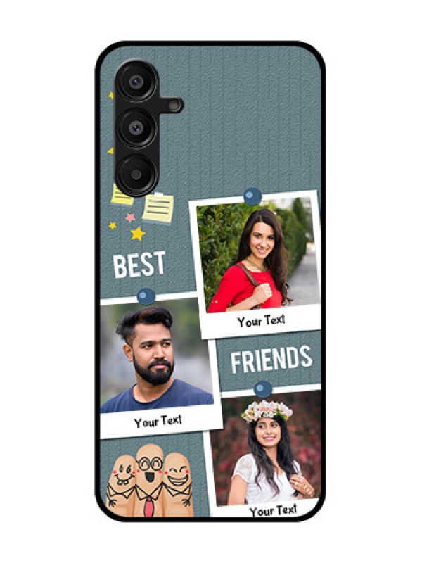 Custom Galaxy M16 5G Custom Glass Phone Case - Sticky Frames And Friendship Design