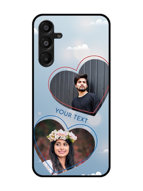 Custom Galaxy M16 5G Custom Glass Phone Case - Blue Color Couple Design