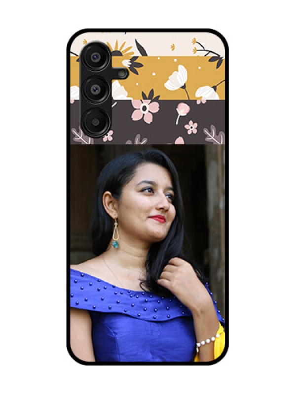Custom Galaxy M16 5G Custom Glass Phone Case - Stylish Floral Design